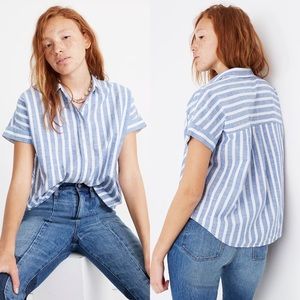 Madewell Cropped Button-Down Shirt in Stripe